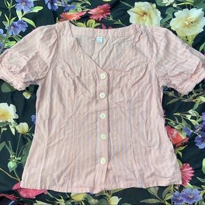 BOGO 🤑 - OLD NAVY PINK STRIPE BUTTON UP TOP